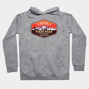 Pikes Peak Colorado - America's Mountain climbing badge Hoodie